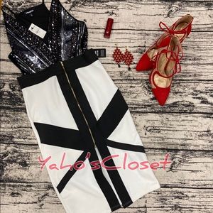 Color block midi skirt